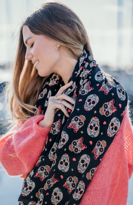 Foulard LITTLE SKULL noir