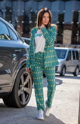 Pantalon HARVEY vert/bleu...