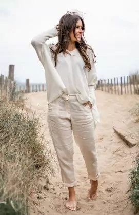 Pantalon FREYDIS crème...