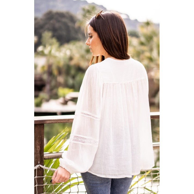 Blouse transparente blanche hotsell