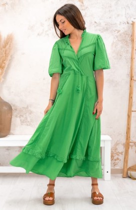 Green TORINO long dress