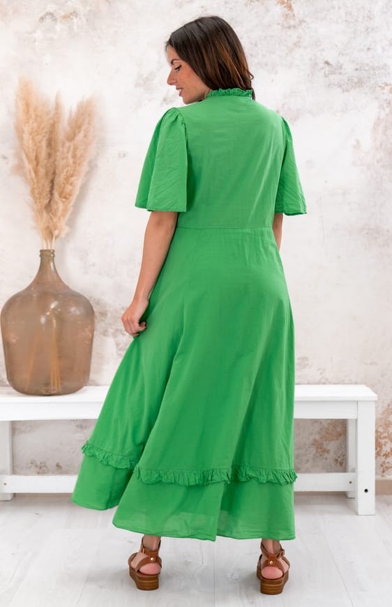 Green TORINO long dress