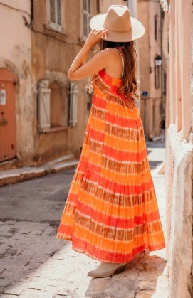 Orange THAIS longue dress