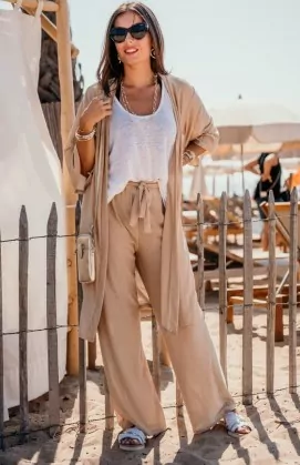 Pantalon IZOU beige irisé