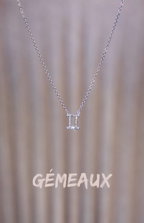 Collier ASTRO gémeaux argenté