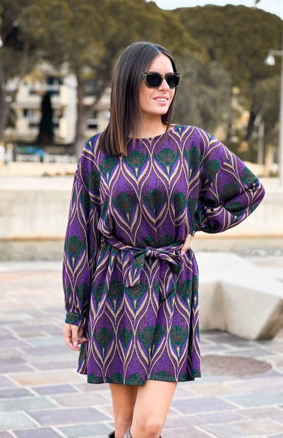 Robe ISABELLE courte violette