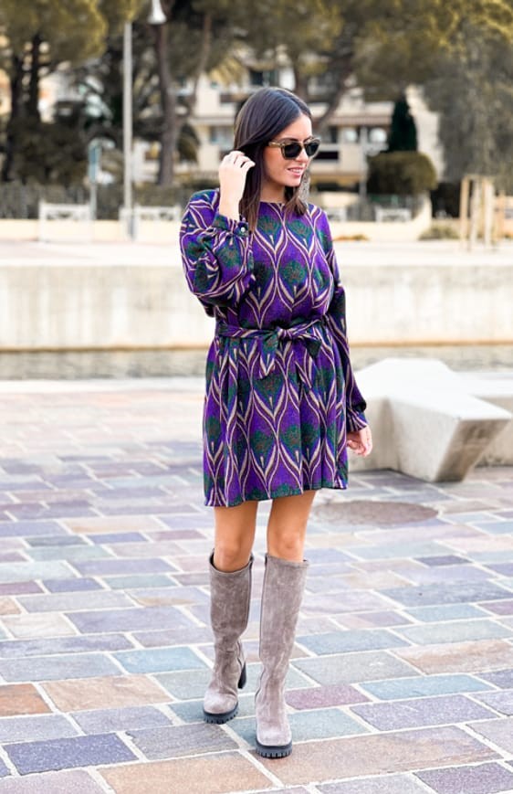 Robe ISABELLE courte violette