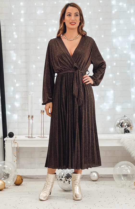 Robe MARIAH longue bronze