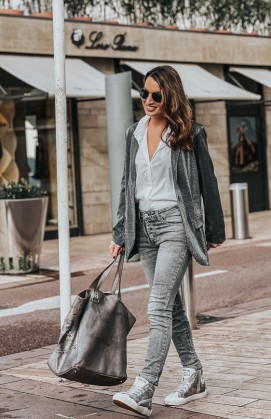 Sac CHIARA gris vintage
