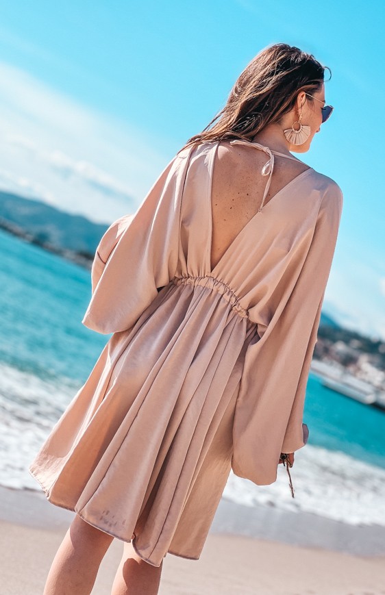 Robe CORNELIA courte beige