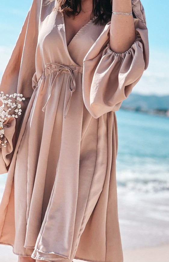 Robe CORNELIA courte beige