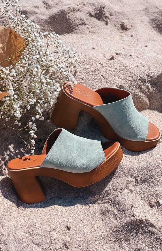 Light green HERA mules