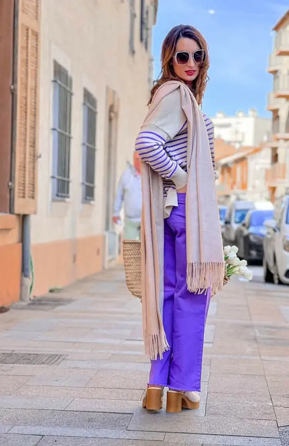 Pantalon DENZEL violet