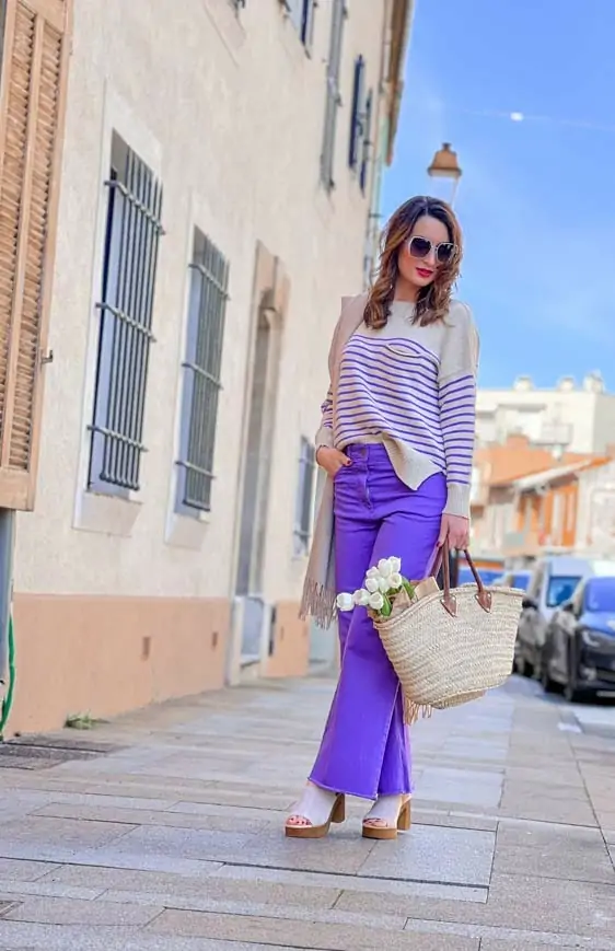 Pantalon DENZEL violet