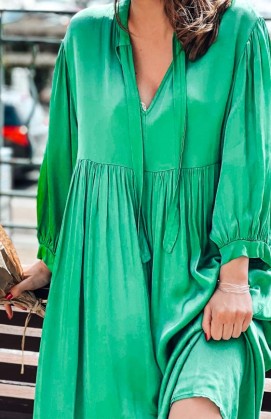 Green MERYL long dress