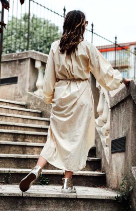 Beige TEHANIE long dress