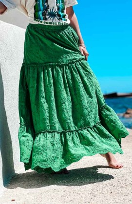 Long green PALOMA skirt