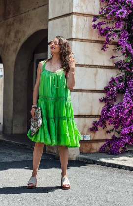 Green DIANA short dress