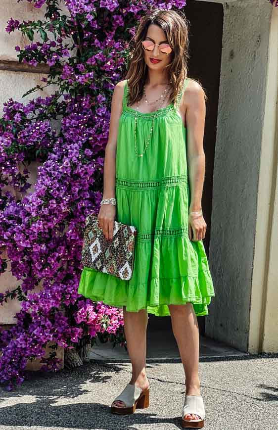 Green DIANA short dress