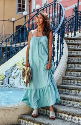 Turquoise ISIS long dress with straps