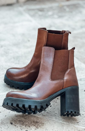 Brown Broadway ankle boots