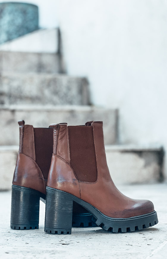 Brown Broadway ankle boots