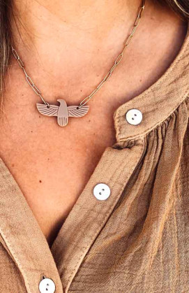 Taupe BIRDY necklace