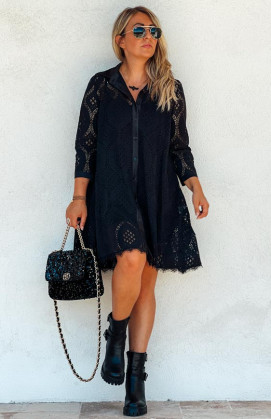 Black HIPPIE short dress