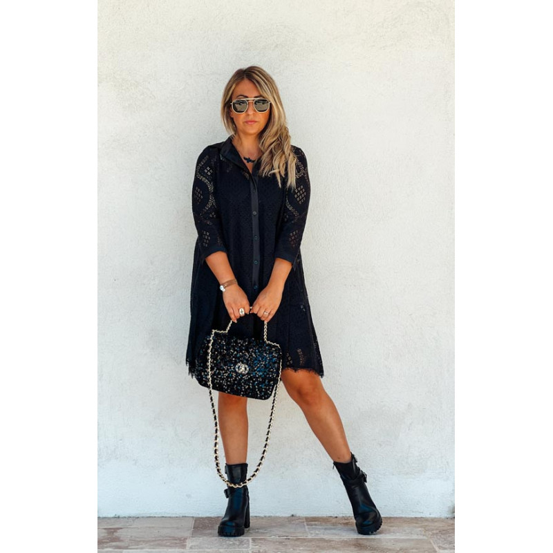 Robe HIPPIE courte noire By Keva Robes boho Boutique Keva