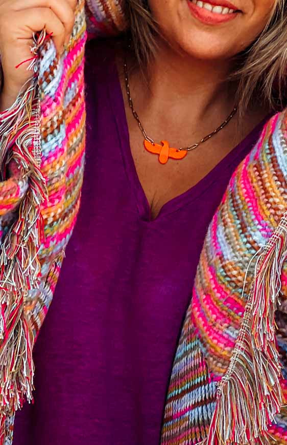 Collier BIRDY orange