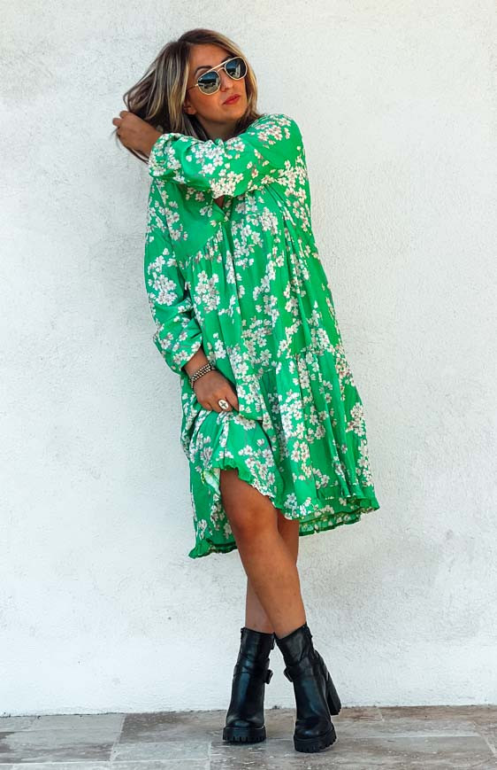 Robe LUCIA courte vert pomme Banditas