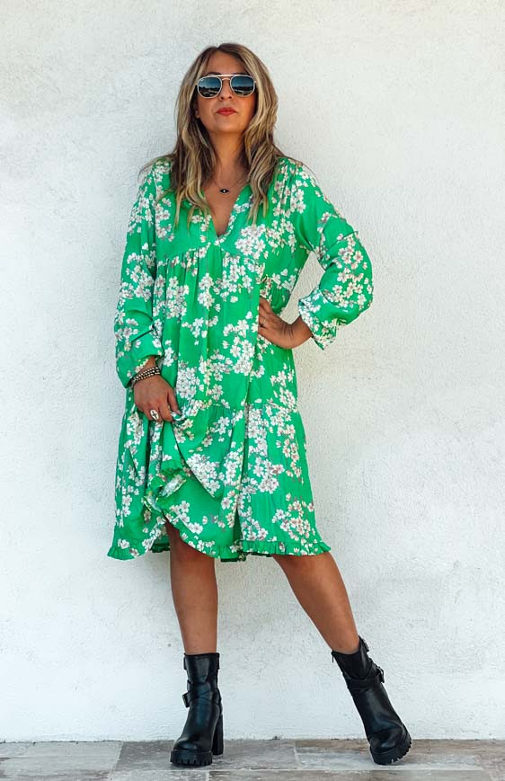 Robe LUCIA courte vert pomme Banditas