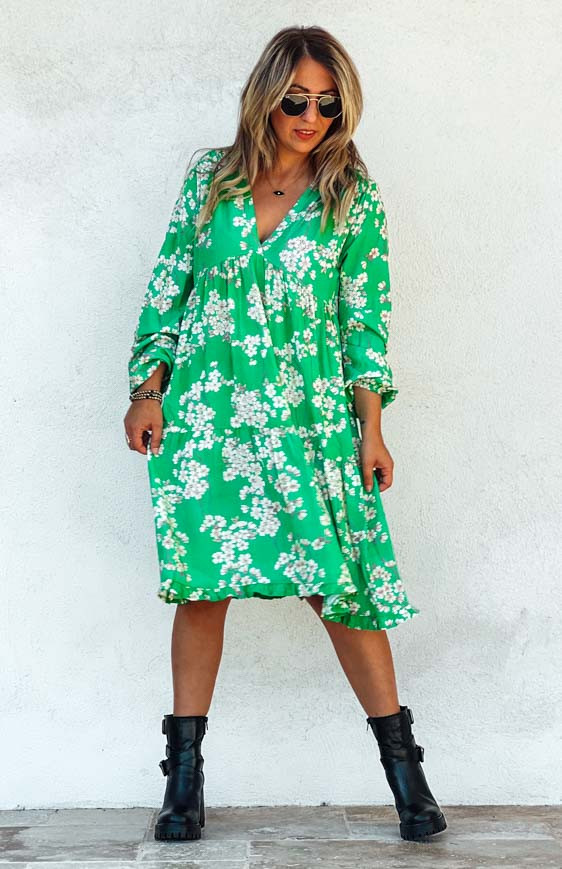 Robe LUCIA courte vert pomme Banditas