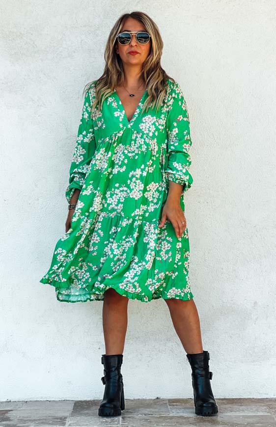 Robe LUCIA courte vert pomme Banditas