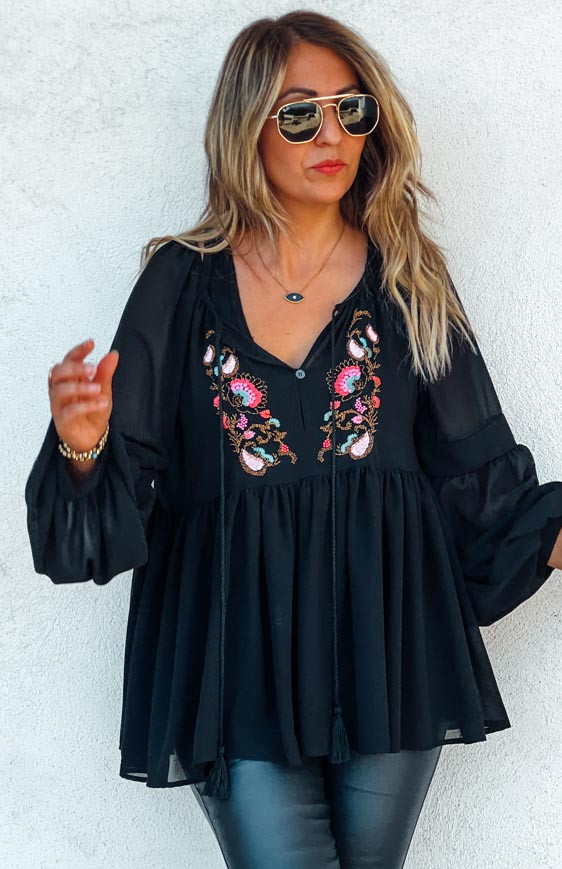 Black COACHELLA blouse