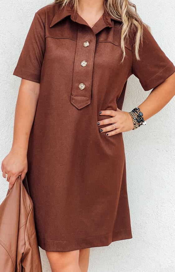 Brown MELODIE short dress Banditas - Short dresses - Boutique Keva