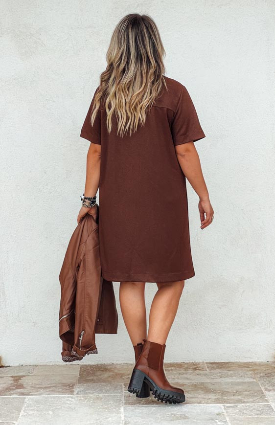 Brown MELODIE short dress