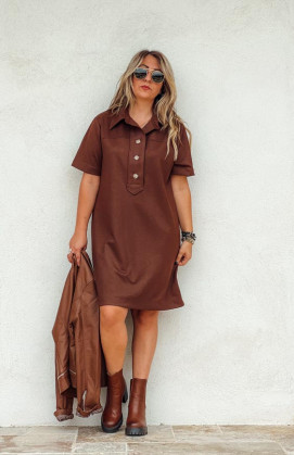 Brown MELODIE short dress