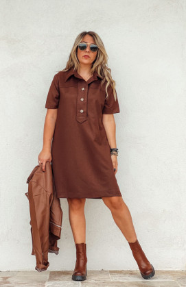 Brown MELODIE short dress