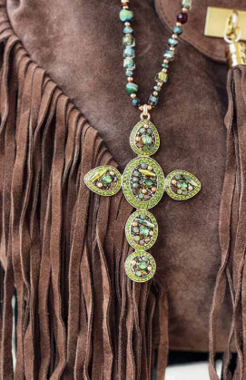 Green MARIUS long necklace
