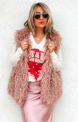 Pink CLEON sleeveless cardigan