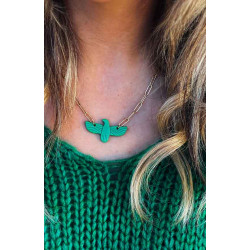 Collier BIRDY vert pomme