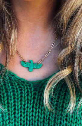 Collier BIRDY vert pomme