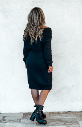 Black TAYLOR short pullover dress
