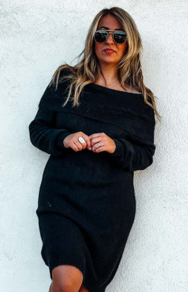 Robe pull courte TAYLOR noire