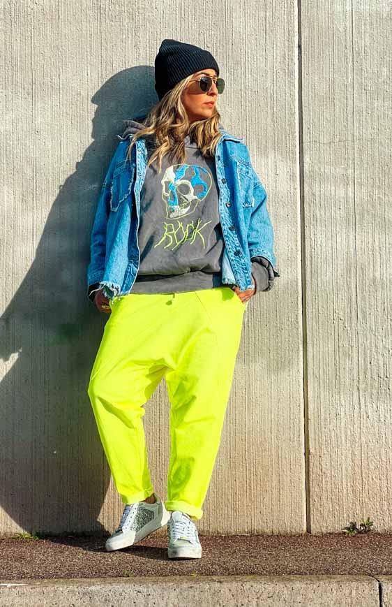 Fluorescent yellow MAEL jogging suit