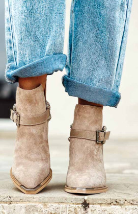 Beige LIMA ankle boots