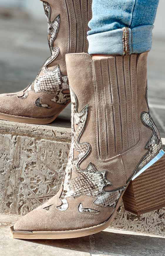 Beige MEMPHIS ankle boots