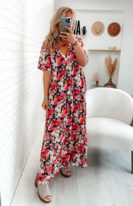 OLIVIA long dress with short sleeves