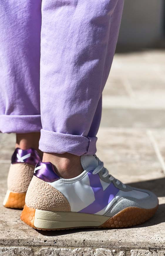 White/lilac MIAMI sneakers